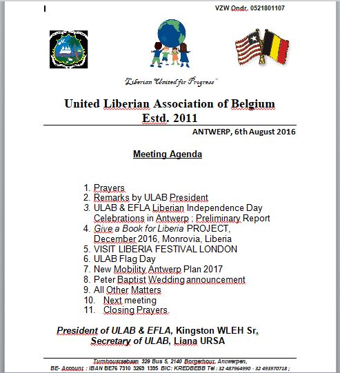 United Liberian Association of Belgium (ULAB)